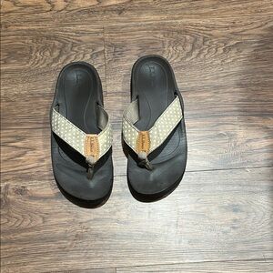Black and Tan Flip Flops